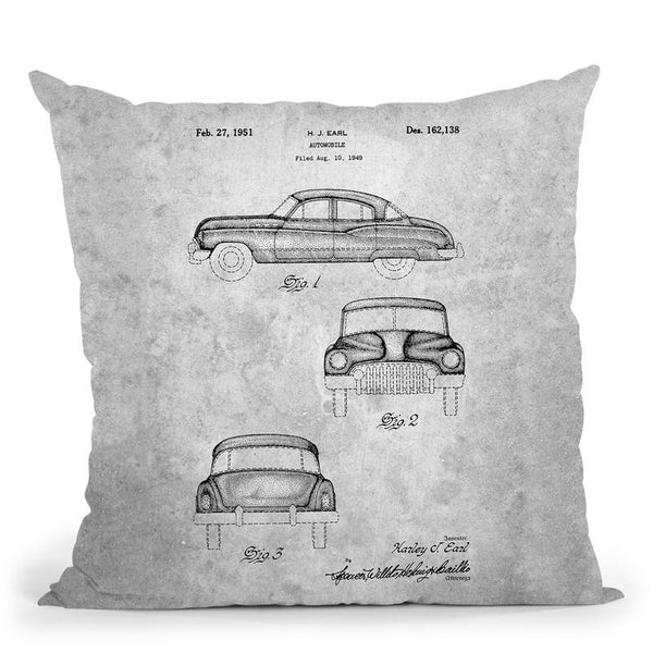 Automobile Blueprint Throw Pillow By Cole Borders - All About Vibe