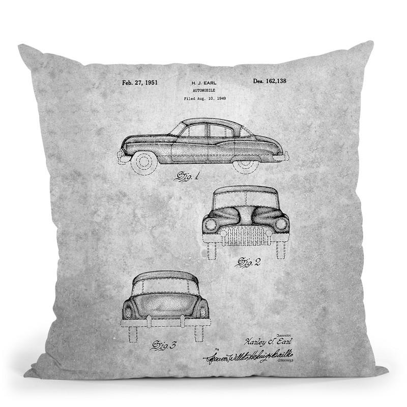 Automobile Blueprint Throw Pillow By Cole Borders - All About Vibe