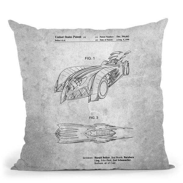 Batmobile Blueprint Throw Pillow By Cole Borders - All About Vibe