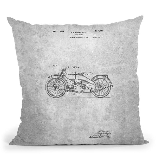 Harley Blueprint Throw Pillow By Cole Borders - All About Vibe