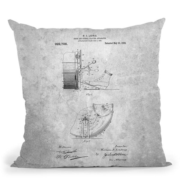 Musical Instrument Blueprint Throw Pillow By Cole Borders - All About Vibe