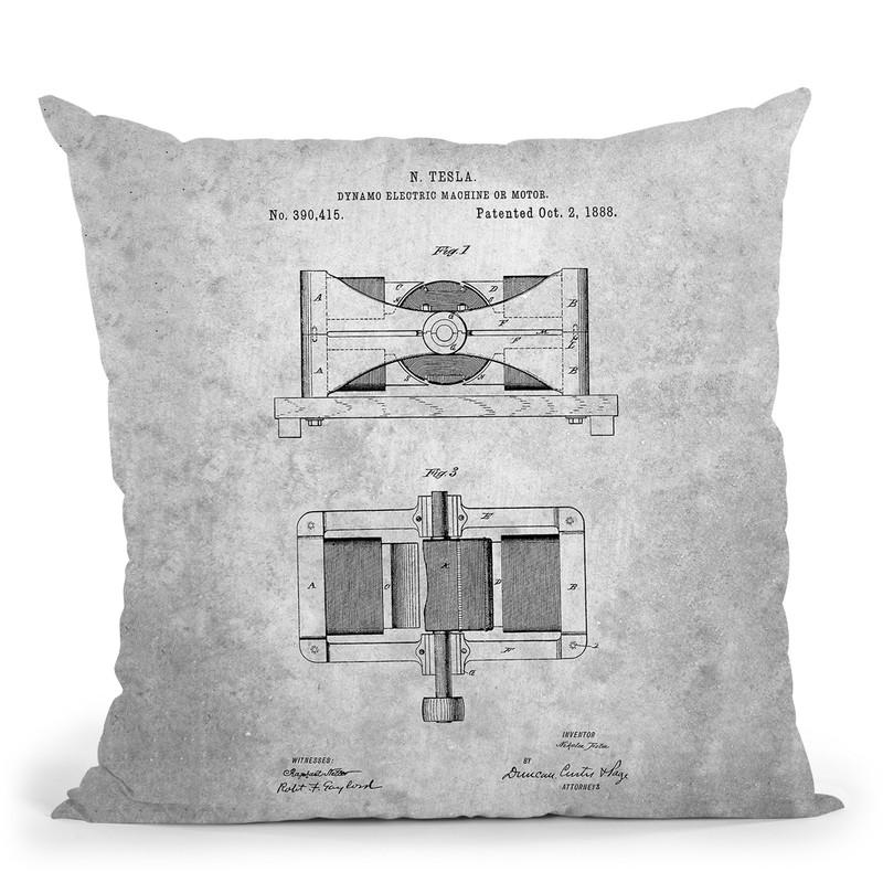 Motor Blueprint Throw Pillow By Cole Borders - All About Vibe