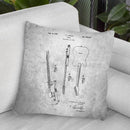 Guitar Blueprint Throw Pillow By Cole Borders - All About Vibe