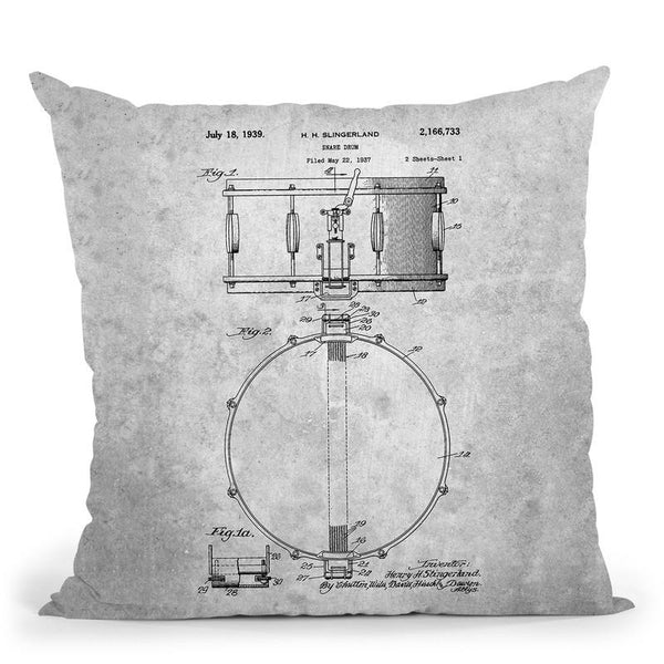 Drum Blueprint I Throw Pillow By Cole Borders - All About Vibe