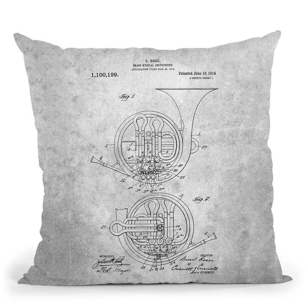 Brass Blueprint Throw Pillow By Cole Borders - All About Vibe
