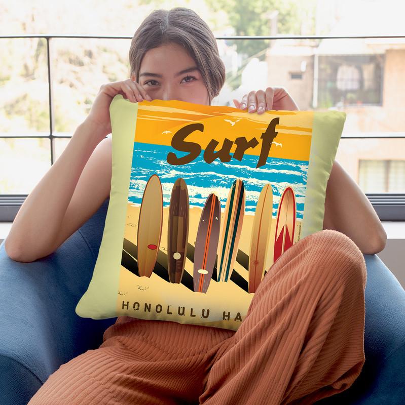Surf Throw Pillow By American Flat - All About Vibe