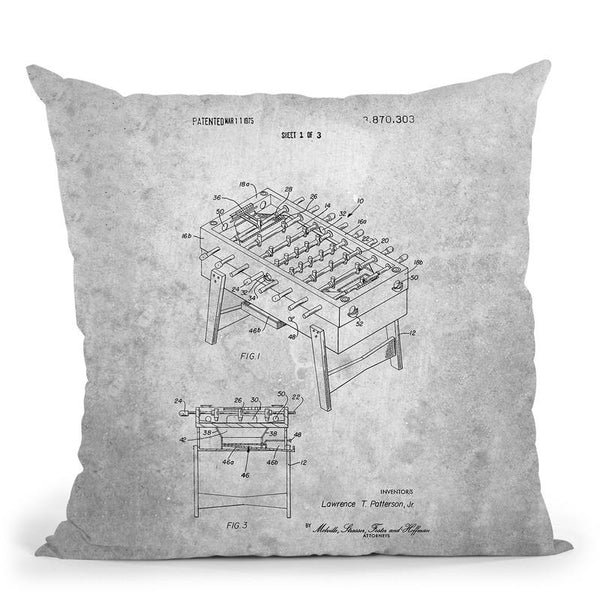 Table Soccer Blueprint Throw Pillow By Cole Borders - All About Vibe