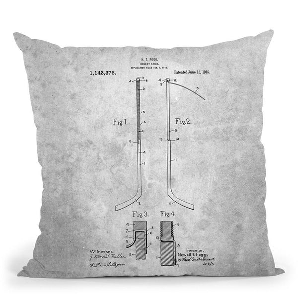 Hockey Stick Blueprint Throw Pillow By Cole Borders - All About Vibe