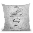 Ice Skate Blueprint Throw Pillow By Cole Borders - All About Vibe