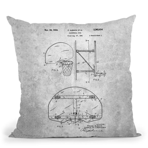 Basketball Hoop Blueprit Throw Pillow By Cole Borders - All About Vibe