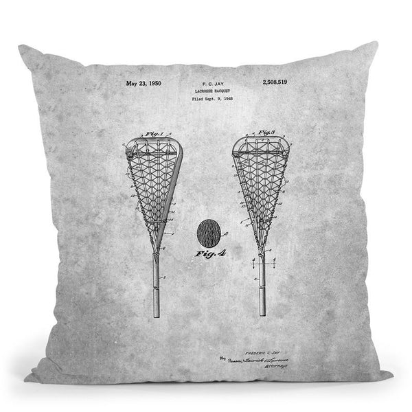 Lacrosse Kit Blueprint Throw Pillow By Cole Borders - All About Vibe