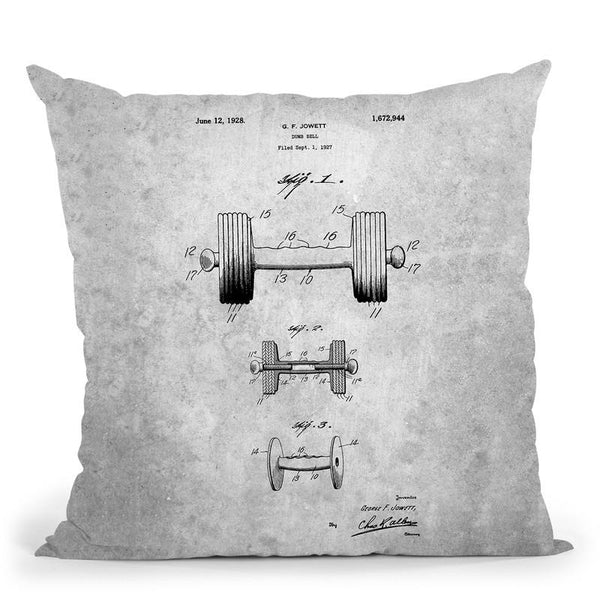 Weightlifting Blueprint Throw Pillow By Cole Borders - All About Vibe