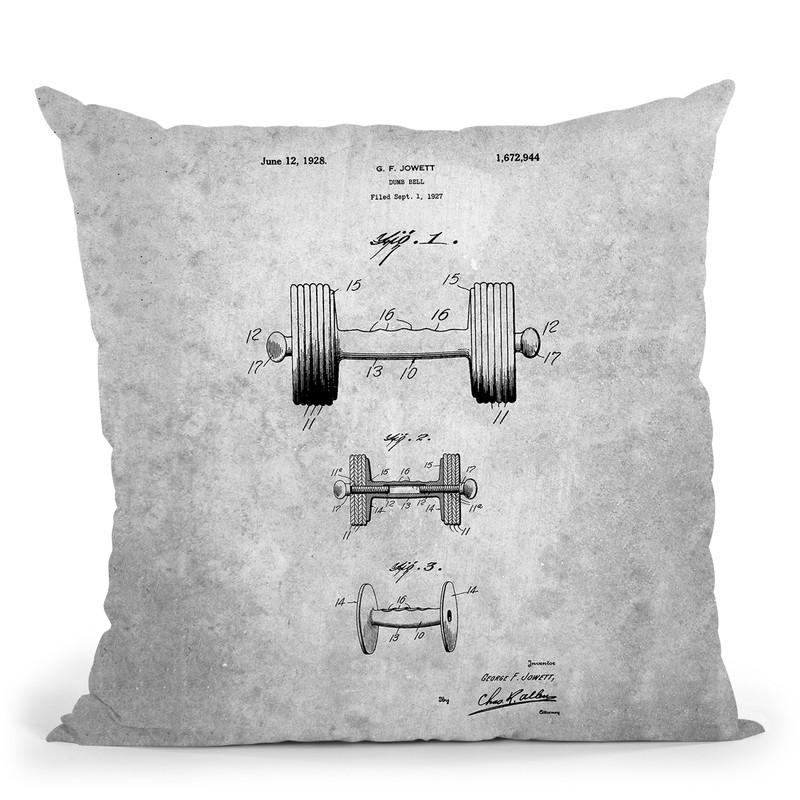 Weightlifting Blueprint Throw Pillow By Cole Borders - All About Vibe