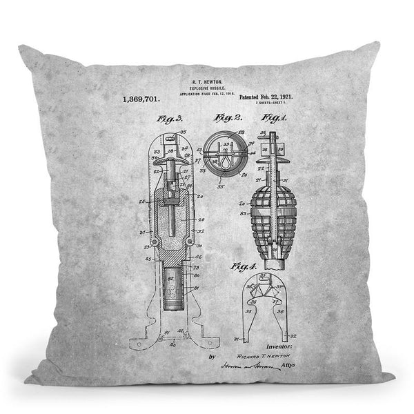 Explosive Missile Blueprint Throw Pillow By Cole Borders - All About Vibe