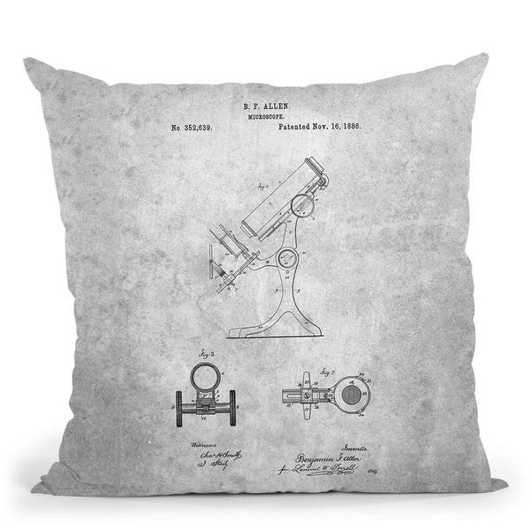 Microscope Blueprint Throw Pillow By Cole Borders - All About Vibe