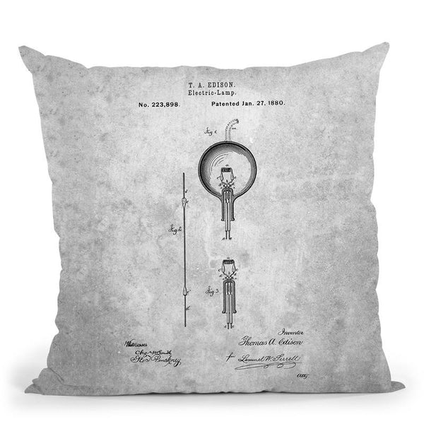 Lightbulb Blueprint Throw Pillow By Cole Borders - All About Vibe