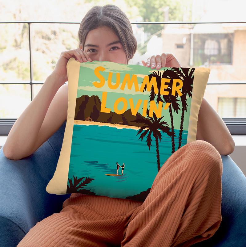 Summer Loving Throw Pillow By American Flat - All About Vibe