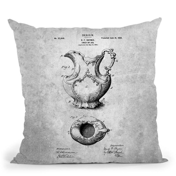 Pitcher Blueprint Throw Pillow By Cole Borders - All About Vibe