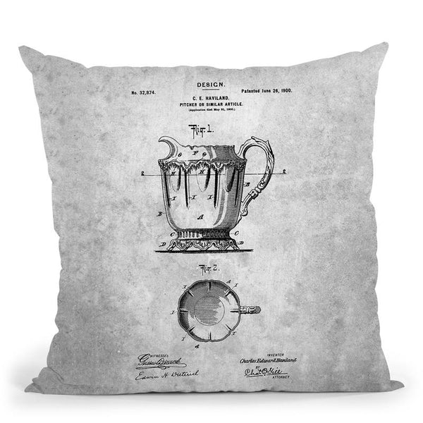 Teapot Blueprint Throw Pillow By Cole Borders - All About Vibe