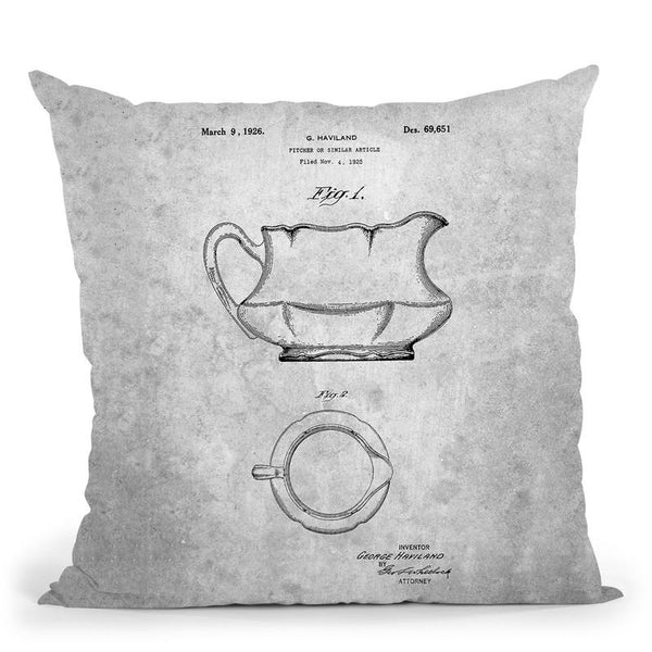 Teapot Blueprint I Throw Pillow By Cole Borders - All About Vibe