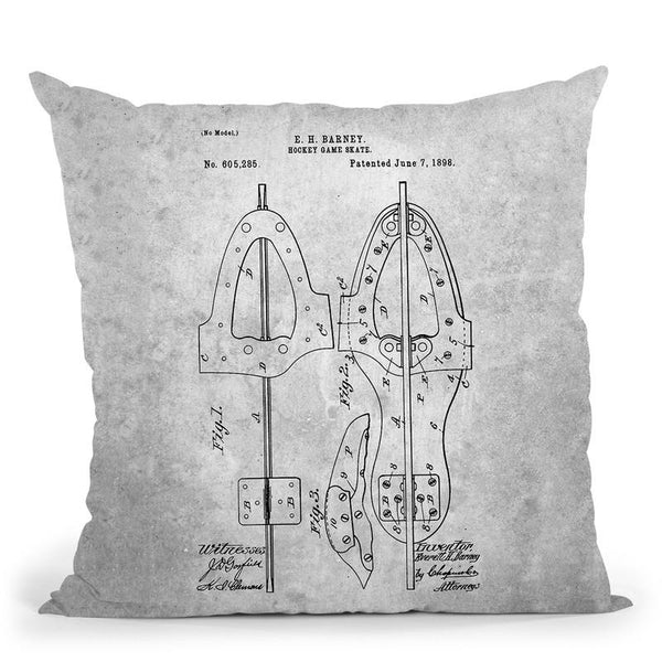 Hokey Skate Blueprint Throw Pillow By Cole Borders - All About Vibe