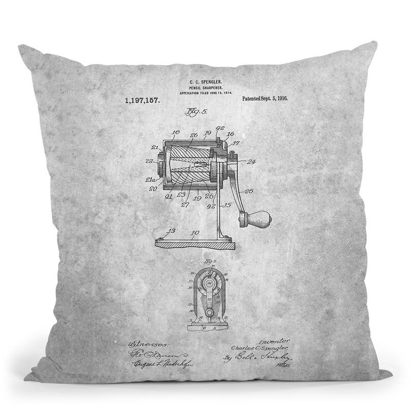 Pencilarpener Blueprint Throw Pillow By Cole Borders - All About Vibe