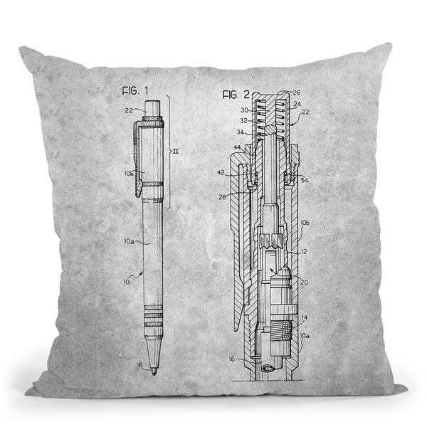 Pen Blueprint Throw Pillow By Cole Borders - All About Vibe