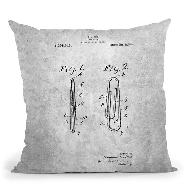 Paper Clip Blueprint Throw Pillow By Cole Borders - All About Vibe