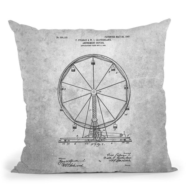 Ferris Wheel Blueprint Throw Pillow By Cole Borders - All About Vibe