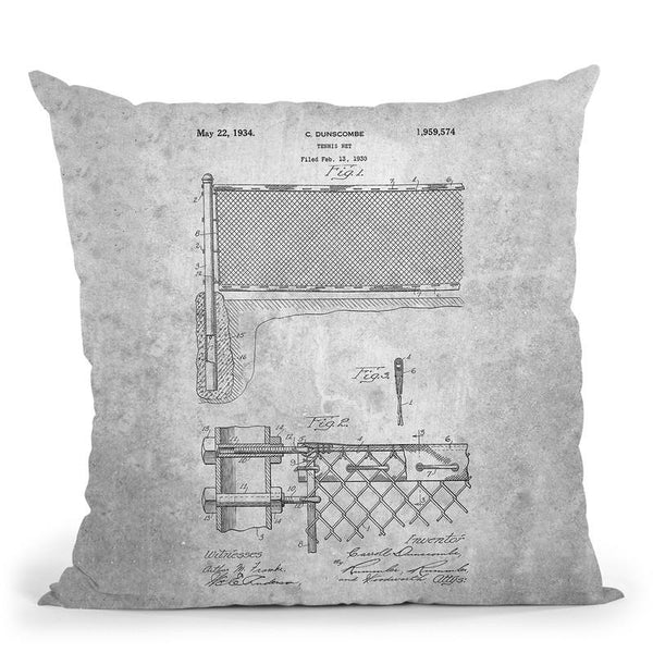 Tennis Net Blueprint Throw Pillow By Cole Borders - All About Vibe
