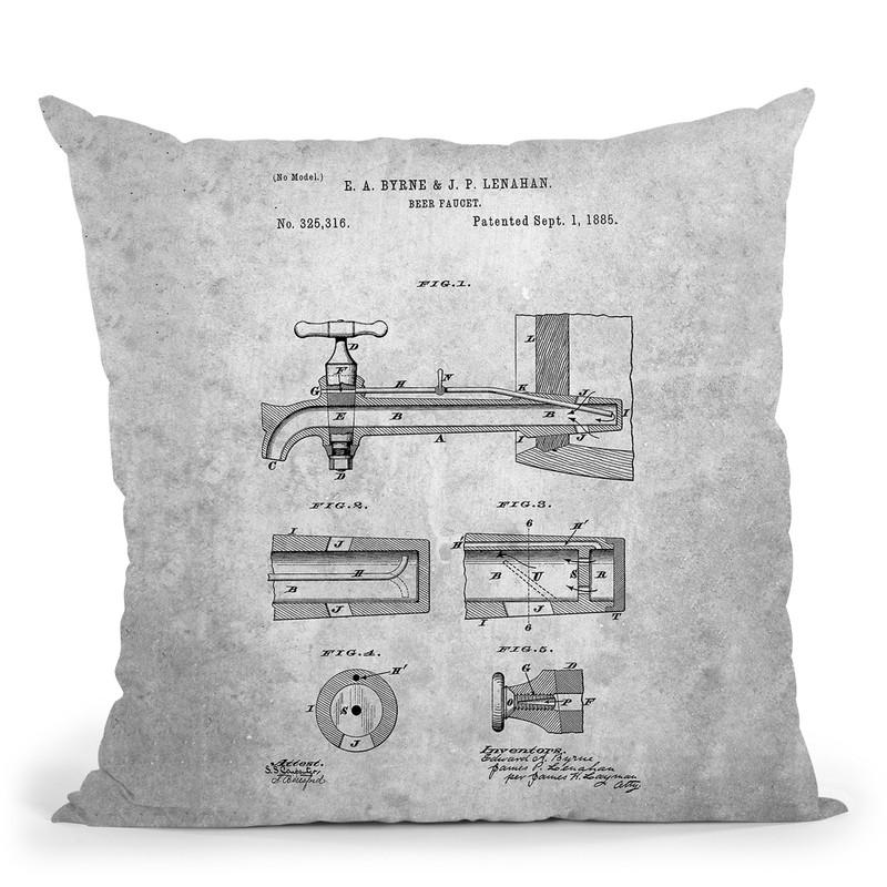 Faucet Blueprint Throw Pillow By Cole Borders - All About Vibe