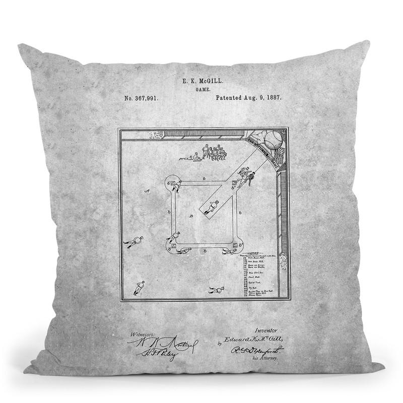 Baseball Field Blueprint Throw Pillow By Cole Borders - All About Vibe