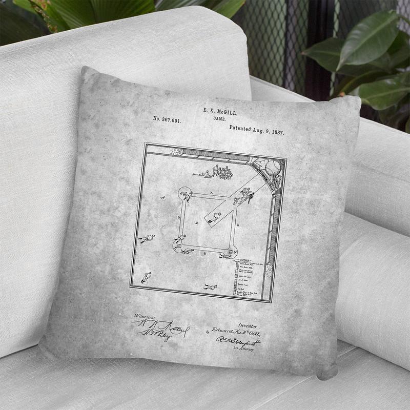 Baseball Field Blueprint Throw Pillow By Cole Borders - All About Vibe