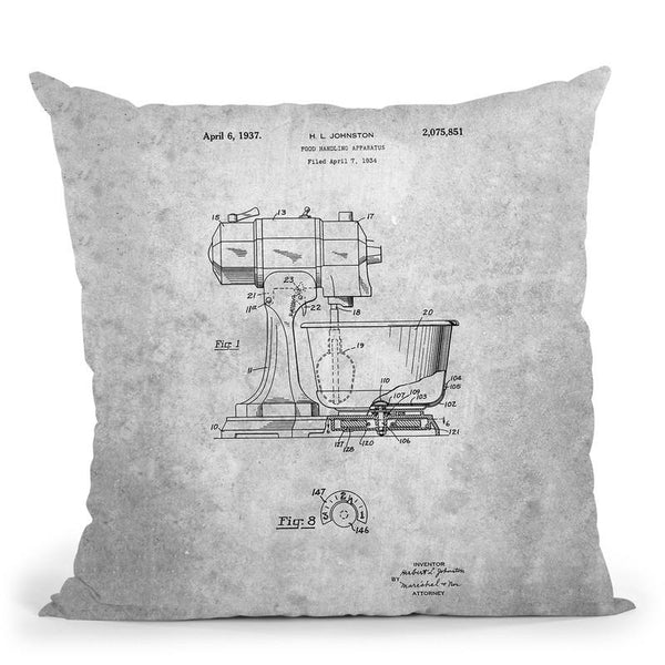 Mixer Blueprint Throw Pillow By Cole Borders - All About Vibe