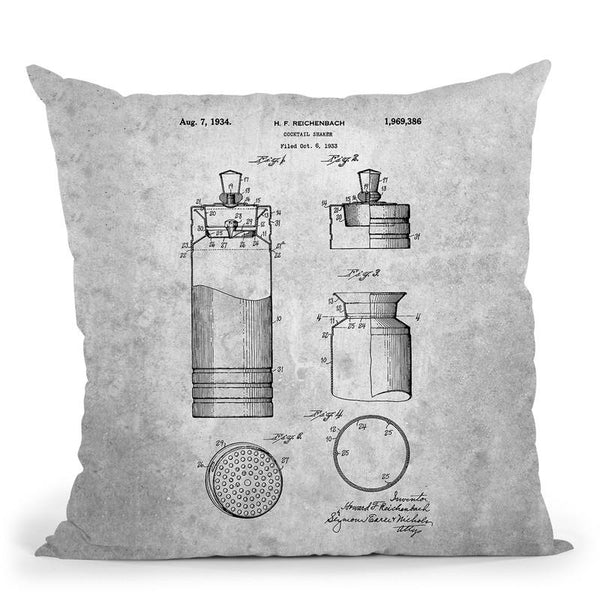 Cocktail Mixer Blueprint Throw Pillow By Cole Borders - All About Vibe