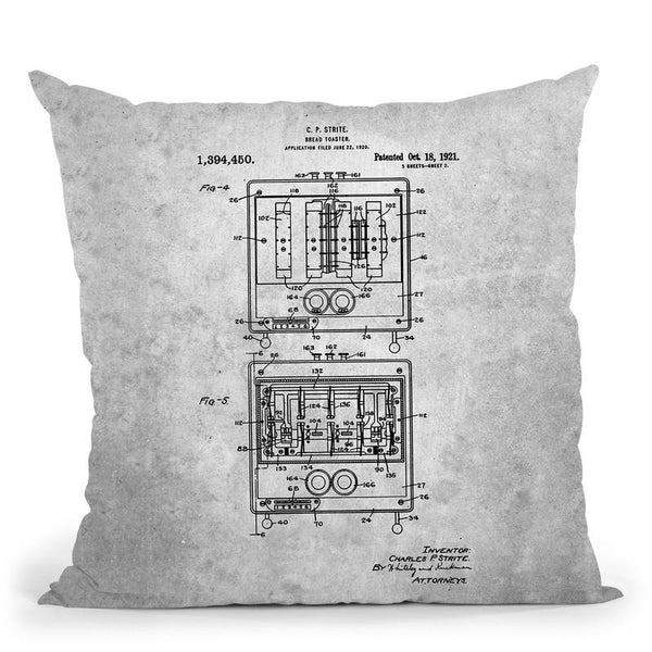 Toaster Blueprint Throw Pillow By Cole Borders - All About Vibe