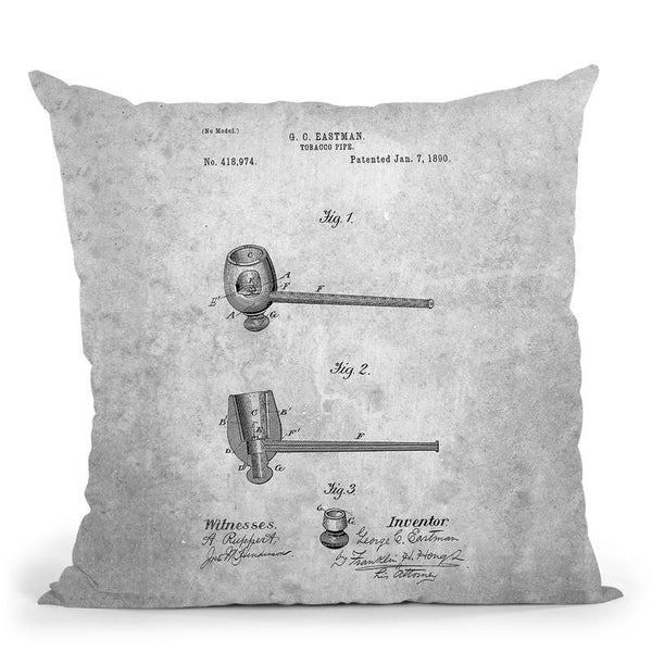 Tobacco Pipe Blueprint Throw Pillow By Cole Borders - All About Vibe