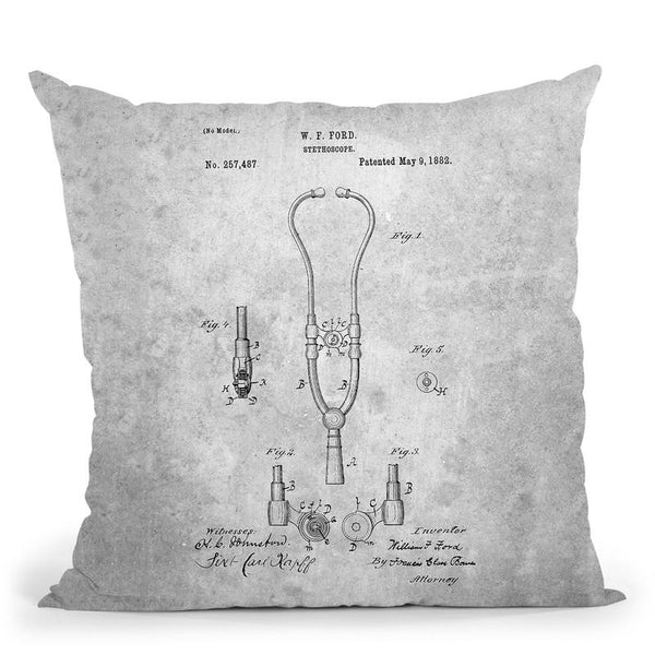 Stethoscope Blueprint Throw Pillow By Cole Borders - All About Vibe