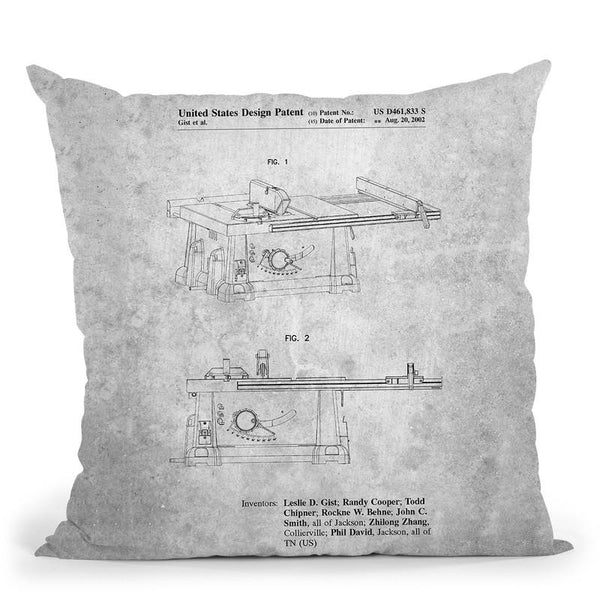 Machine Blueprint Throw Pillow By Cole Borders - All About Vibe