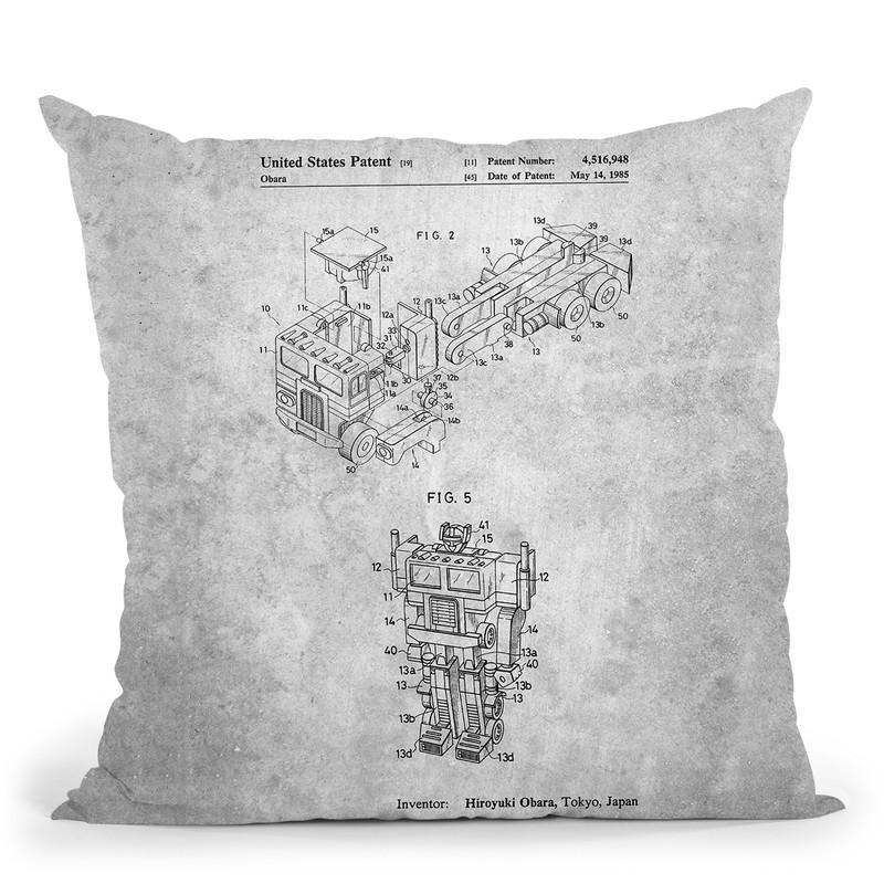 Transformers Blueprint I Throw Pillow By Cole Borders - All About Vibe