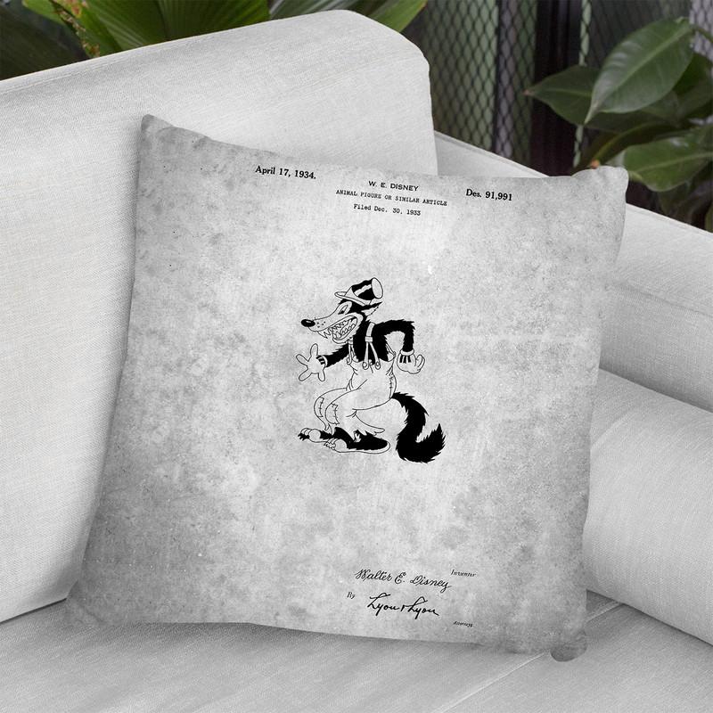 Cartoon Character Blueprint Throw Pillow By Cole Borders - All About Vibe