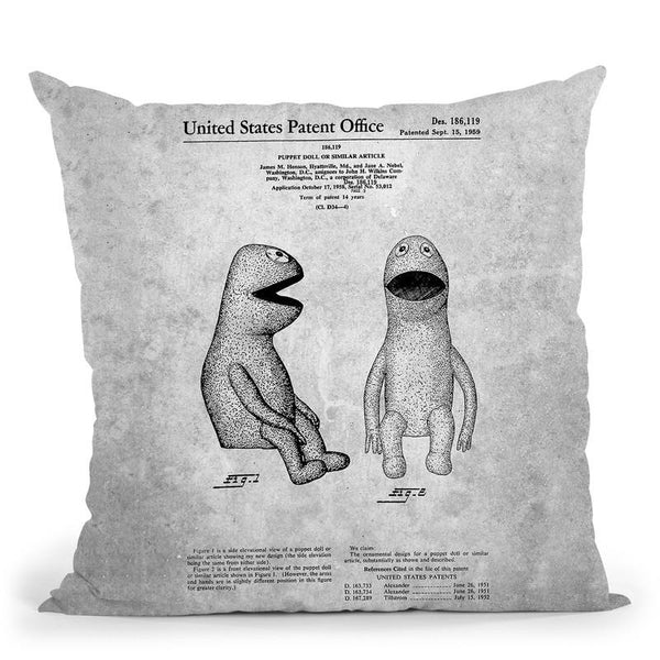 Kermit Blueprint Throw Pillow By Cole Borders - All About Vibe