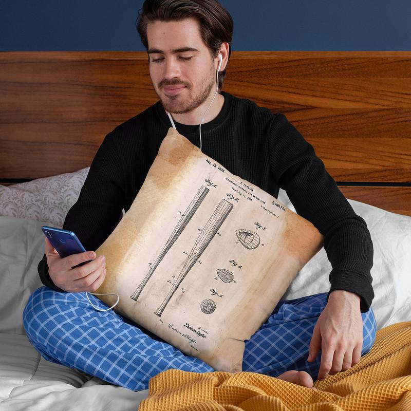 Baseball Bat 2 White Throw Pillow By Cole Borders - All About Vibe