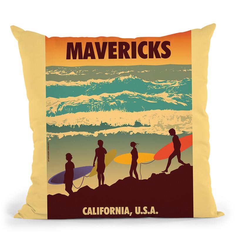 Mavericks Throw Pillow By American Flat - All About Vibe