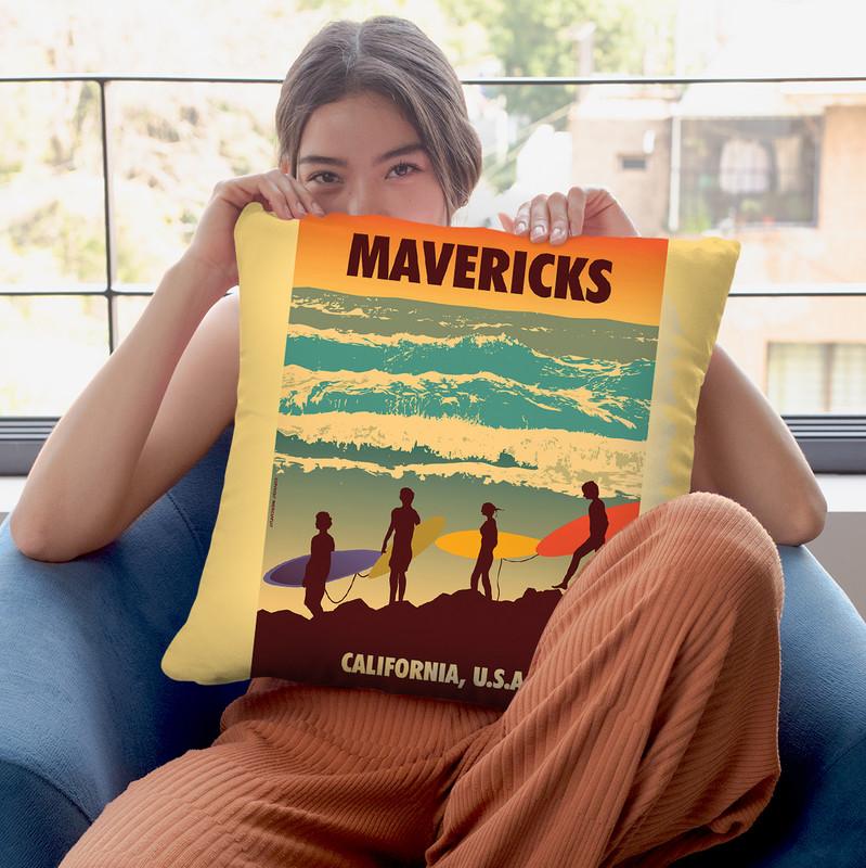 Mavericks Throw Pillow By American Flat - All About Vibe