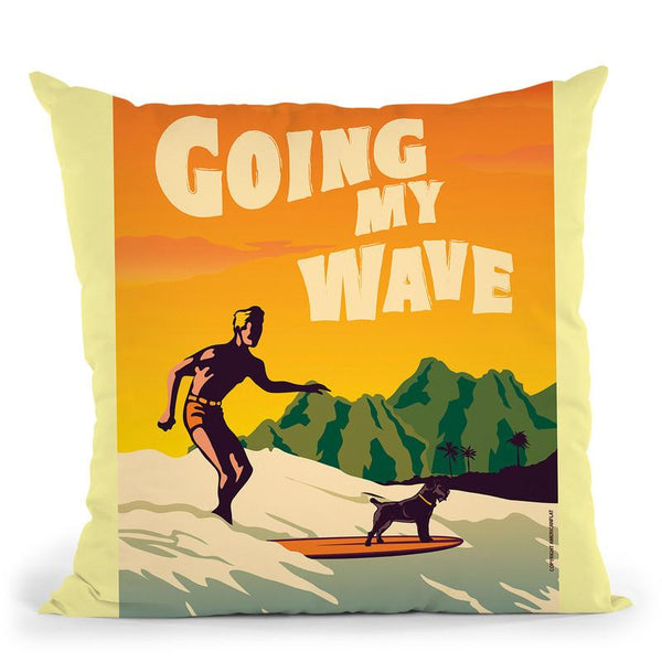 Going My Wave Throw Pillow By American Flat - All About Vibe
