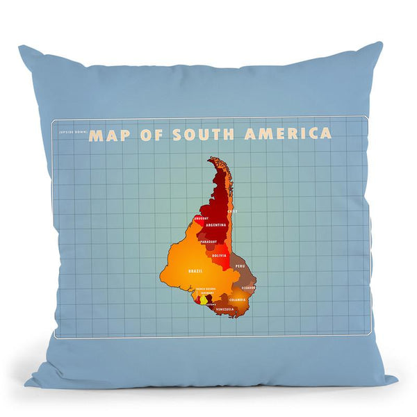 Upside Down South America Throw Pillow By American Flat - All About Vibe