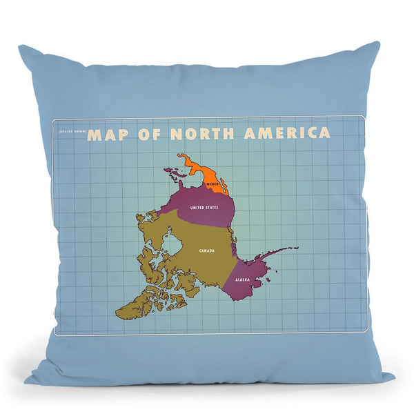 Upside Down North America Throw Pillow By American Flat - All About Vibe
