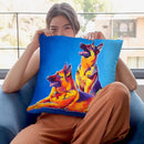 Erin & Eiko Throw Pillow By Dawgart - All About Vibe