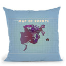 Upside Down Europe Throw Pillow By American Flat - All About Vibe